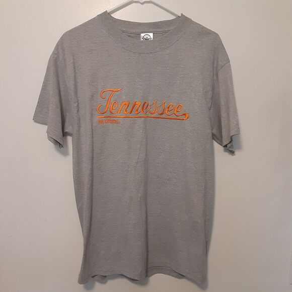 VTG Tennessee Volunteers T-Shirt Mens M Short Sleeve NCAA Gray Embroidered - Picture 1 of 6